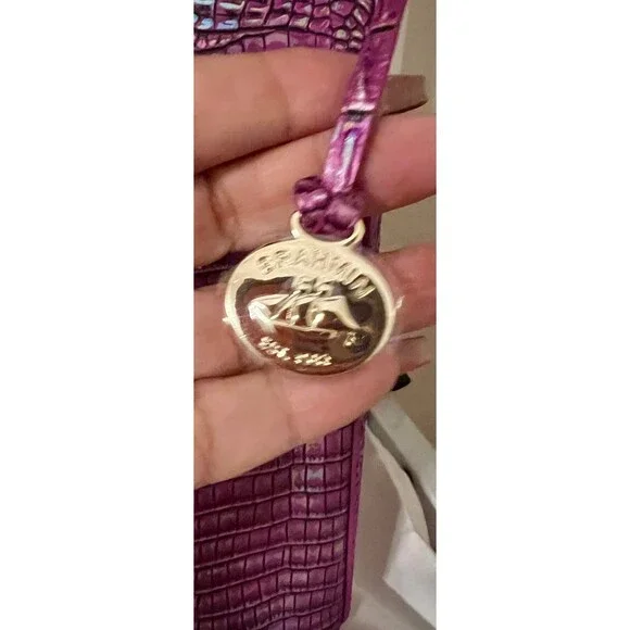 Brahmin Katie Hyacinth 🪻 Melbourne 🧜‍♀️Leather Crossbody NWT - Picture 2 of 7